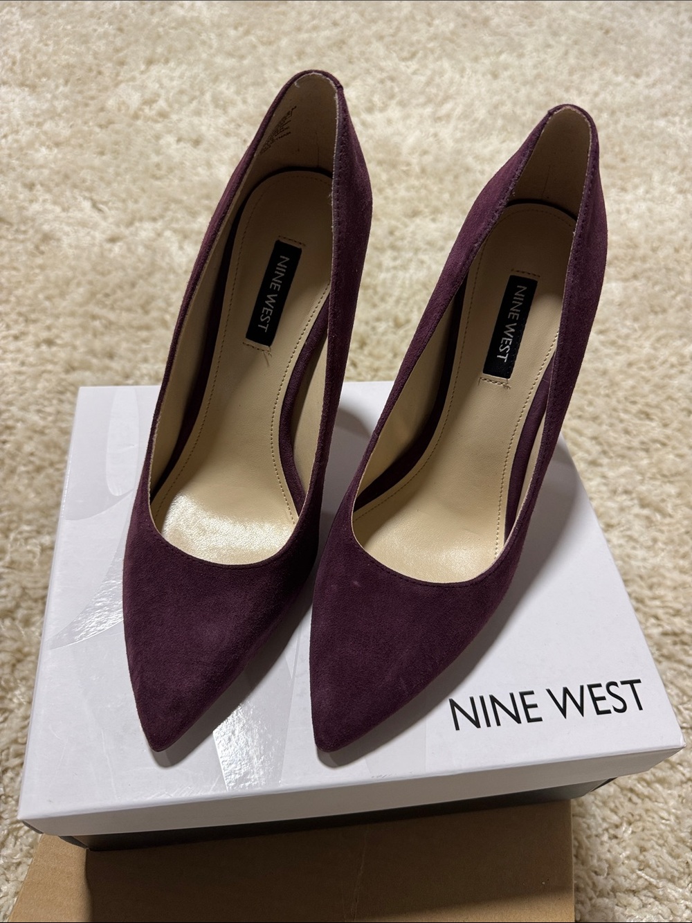 Nine West Plum Suede Pointed-Toe Pumps